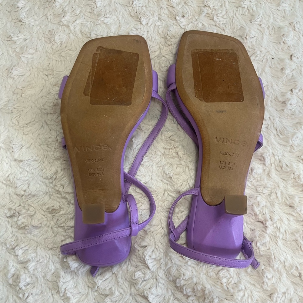 Vince Cottin Purple Square Toe Heeled Sandal 5.5 New - Picture 6 of 6